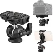 Labymos Camera Tr Mount 360° Rotatable Ballhead 1/4 Inch Screw Integrated Phone Holder Phone Tr Mount Adapter with Cold Shoe for Vlog Photography Video