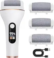 AOMEES Electric Callus Remover, Electric Callus Remover with IPX7 Waterproof, 2 Speeds, LED Light, LCD Display, 3 Interchangeable Rollers for Callus Removal
