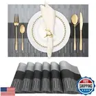 Winknowl Placemats, Set of 6 Heat Resistant Stain Resistant Non-Slip Woven Vi