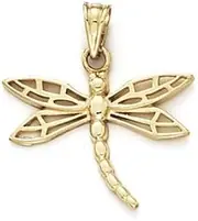 [JewelryWeb] 14ct Yellow Gold Dragonfly Pendant Necklace
