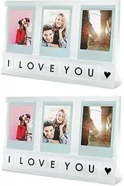 [Elil] Fuji Instax Frames 2 Sets Fujifilm Instax Accessory for Fuji Film Camera, Acrylic Frame with Personalized Message for Fujifilm Instax Mini 7 Film Fujifilm Instax Wide 300 Film Instax Square