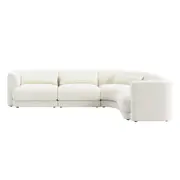 [James Lane] Santa Monica Modular Corner Sofa Boucle Ivory - 4 Seater