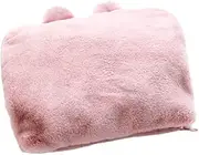 Hot Water Bottle Hot Water Bottle Cute Rechargeable Hot Water Bag with Plush Cover for Menstrual Cramps Or Muscle Aches Back Pain Reusable (Color : Pink, Size : 10.3x6.7 inches)