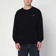 [KENZO] Black wool crew neck sweater M Black