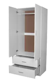 Redfern 2 Door Wardrobe with 2 Drawers Compact and Practical Storage White