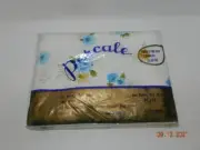 VTG 60’s Peterson Fitted Bottom Bed Sheet Percale Cotton japan blue Spray MCM