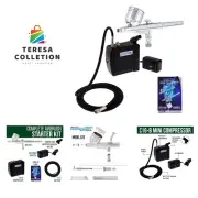Multi-Purpose Airbrushing System Kit with Portable Mini Air Compressor - Grav...