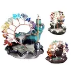 Home Decoration Incense Burner Waterfall Handcrafted Holder with Faux Stone