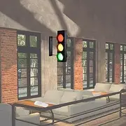 Double Sided 6 Light Stop Light, Vintage Industrial Wall Fixture with Remote Control, Traffic Light with Remote Control, 110-240V,for Room Decorative Lighting,Bedroom,Living Room,Club,Bar
