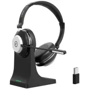Wantek Headset Bluetooth Headphone with Mic USB Dongle Wireless Charging Dock