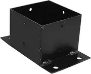 Veemoon Outdoor Adjustable Metal Fence Post Bracket Durable Base Protector for Deck Railing System Prevents Tilting Easy Installation for Yards and Gardens Black Finish