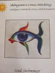 NEW Shinysun's Cross Stitching Soul Swimmer Chart Eye Fish Pattern
