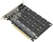 Adapter Card, with 4 Expansion Cards, 4 Port M.2 NVMe SSD to PCIE X16 M Key Hard Drive Converter Reader Expansion Card, 4 x 32Gbps Transmission Speed(ph44)
