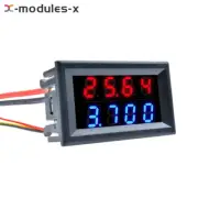 0.28" 4-Bit DC 0-100V 10A Voltmeter Ammeter Blue+Red LED Amp Volt Meter Gauge