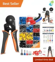 All-in-One Ferrule Crimping Pliers with 1200 Ferrules - Perfect for Electricians