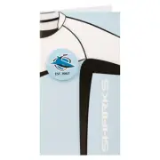 Cronulla Sharks NRL Greeting Card with Badge Birthday Christmas Mothers day F...