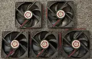 5 X Sunon 120 mm Axial Cooling Box Fan - 24 V DC - 80 CFM - 9" Wires