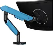 Adjustable Arm Desk Mount Single Monitor Mount Arm, Supports 17-42" Screens and 33 lbs, Adjustable Gas Spring Mount with 31 RGB Lighting Modes and USB Port, C-Clamp & Grommet Monitor Arm Desk Mount(Bl