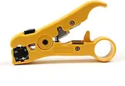 Wire Stripping Tool SENRISE Cable Stripper Cutter Universal Cable Stripper Cutter for Flat or Round TV/UTP Cat5 Cat6 Wire Coax Coaxial Stripping Tool (Yellow)