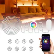 2M Waterproof SMD5050 RGB Smart WIFI LED Strip Light Work With Alexa Echo Voice Control DC12V 7758 UK PLUG