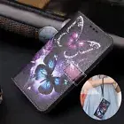 For Samsung Galaxy A15 A16 A35 A53 A54 Butterfly Pattern Flip Case with Strap