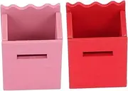 TOYANDONA 2pcs Mini Wooden Mailbox 1:12 Scale Dollhouse Miniature Letter Box for Boys and Girls Decorative Mini House Furniture