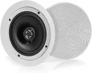 Pyle 5.25” 2 Pair Bluetooth Flush Mount In-wall In-ceiling 2-Way Speaker System Quick Connections Changeable Round/Square Grill Polypropylene Cone & Polymer Tweeter Stereo Sound 150 Watt (PDICBT552RD)