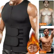 Men Waist Trainer Compression Vest Shirt Tank Sauna Neoprene Body Shaper Corset