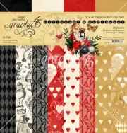 Graphic 45 Collection Pack 12"X12"-Patterns & Solids, Curiouser & Curiouser
