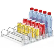 Drink Dispenser for Fridge, Automatic Pusher Glide Soda Can Dispenser, Can Dispenser for Refrigerator, Fridge Bottle Rack Drink Organizer, Self-Pushing Width Adjustable Beverage Storage