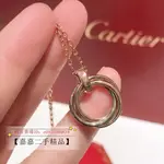 包您滿意CARTIER 卡地亞 TRINITY 18K白金18K黃金18K玫瑰金 三環鑽石吊墜 B7058700