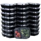 38 Oz. Meal Prep Reusable Bento Box To-Go 2 Compartment Containers with Lids