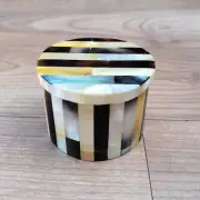 Antique Marble Small Ring Box Semiprecious MOP Trinket Box Gift for Her