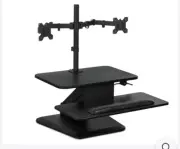 Professional Dual Monitor Sit-Stand Desk Converter MOUNT-IT Model MI-7914 Black