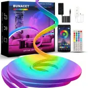 52FT LED Neon RGB+IC Lights, LED Lights with Remote & APP Control, Flexible I...