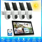 Solar Battery Powered Wireless Home Security Camera CCTV System with Monitor HDD