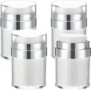 4 Pack Empty Airless Pump Jar Acrylic Airless Cosmetic Container Portable Refill