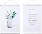 Ywlake Magnetic Poster Frame Frames,Light Wood Wooden Poster Hangers Hanger Hanging Kit for Canvas Artwork Art Print (30cm / 11.8", White,2 Packs)