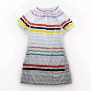 NEW - Cynthia Rowley Ditch Plains Fringe Maxi Dress Women Medium Zig Zag Striped