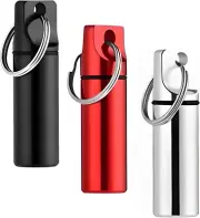 3 Pcs Pill Holder Keychain Small Pill Case Waterproof Portable Metal Container