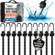 Heavy Duty Bungee Cords with Hooks - 10 Piece 18 Inch Bungie Cords Set