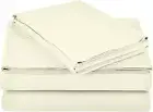5PC Split Sheet set 1000TC Cotton Split King 2x Long single Fitted Ivory Solid
