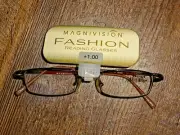 Magnivision ~ men unisex women reading glasses +1.00 metal frame