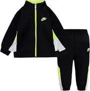 [Nike] Little Boys Full Zip Tricot Jacket and Pants 2 Piece Set (B-Volt(66H980-023)/W, 18 Months)