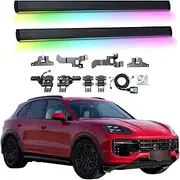 BJOHQ Electric Running Boards Compatible for Porsche Cayenne 2018-2025 with Light, SUV, Off-Road & Pickup Trucks - Retractable Truck Steps & Nerf Bars