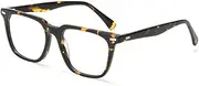 [VFDHN] Rivets Men'S Acetate Eyewear Frame For Women Square Spectacle Frame For Men Glasses