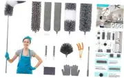12pcs Microfiber Dusters, Duster with Extension Pole(Stainless Steel) 30 to