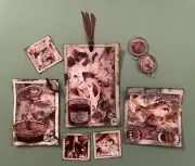 # 2673 FALL TAGS FAUX STAMPS PAPERCLIPS EPHEMERA JUNK JOURNAL SCRAPBOOK - TONYA