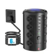 Tower Power Strip Surge Protector with 16 Outlets and 5 USB Ports (2 USB-C), ...