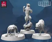 Snow Leopard Miniature Set Berg Leopard Beast Figurine for Ttrpgs Like D & D 5e